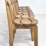 Oak Dining Chairs by Guillerme & Chambron