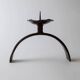 Vintage wrought iron candlestick from the 1960s, sculptural relief pattern for pillar candle, rustic Mid-Century metal, elegant gift idea.