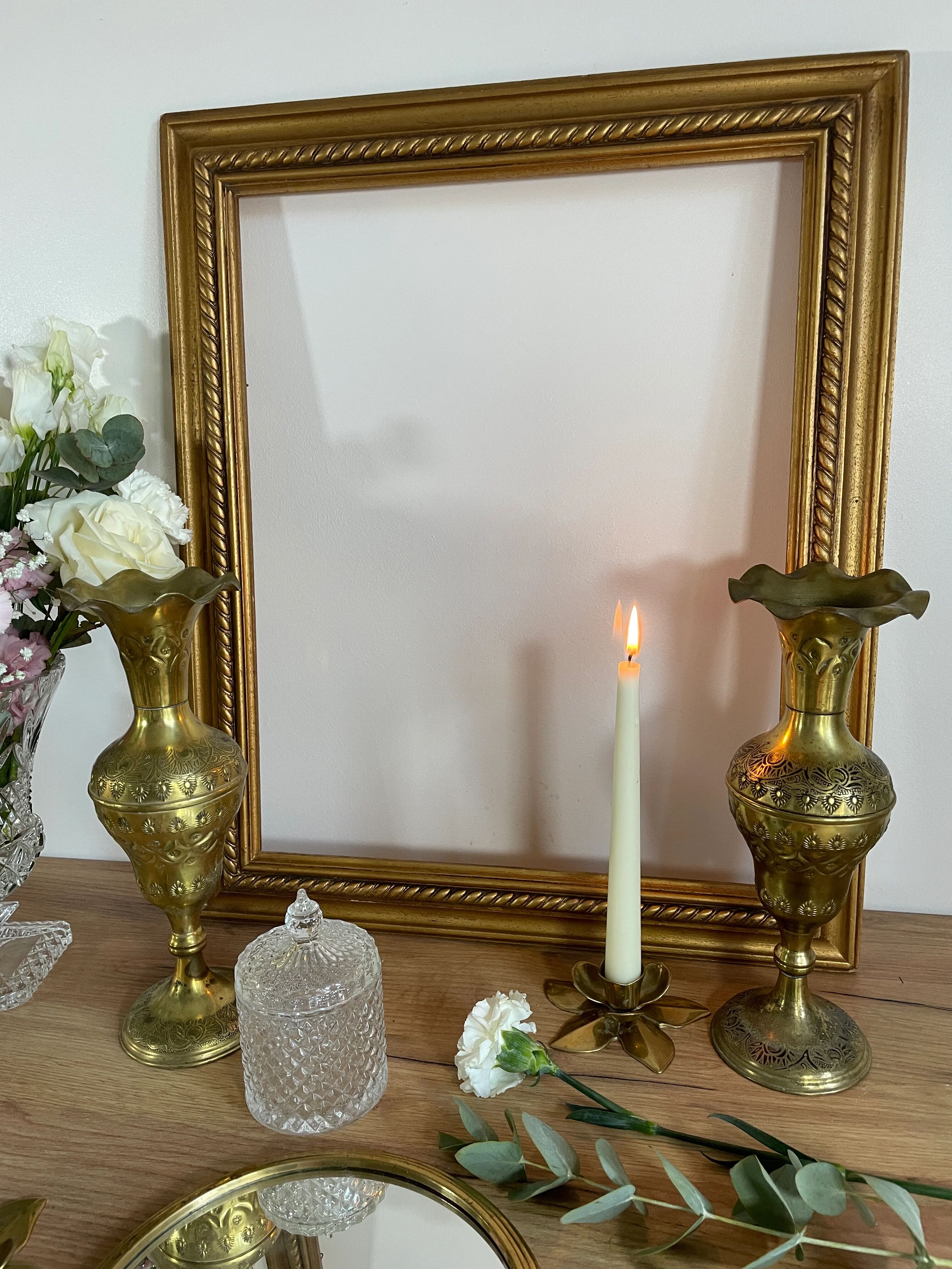 Pair of brass vases