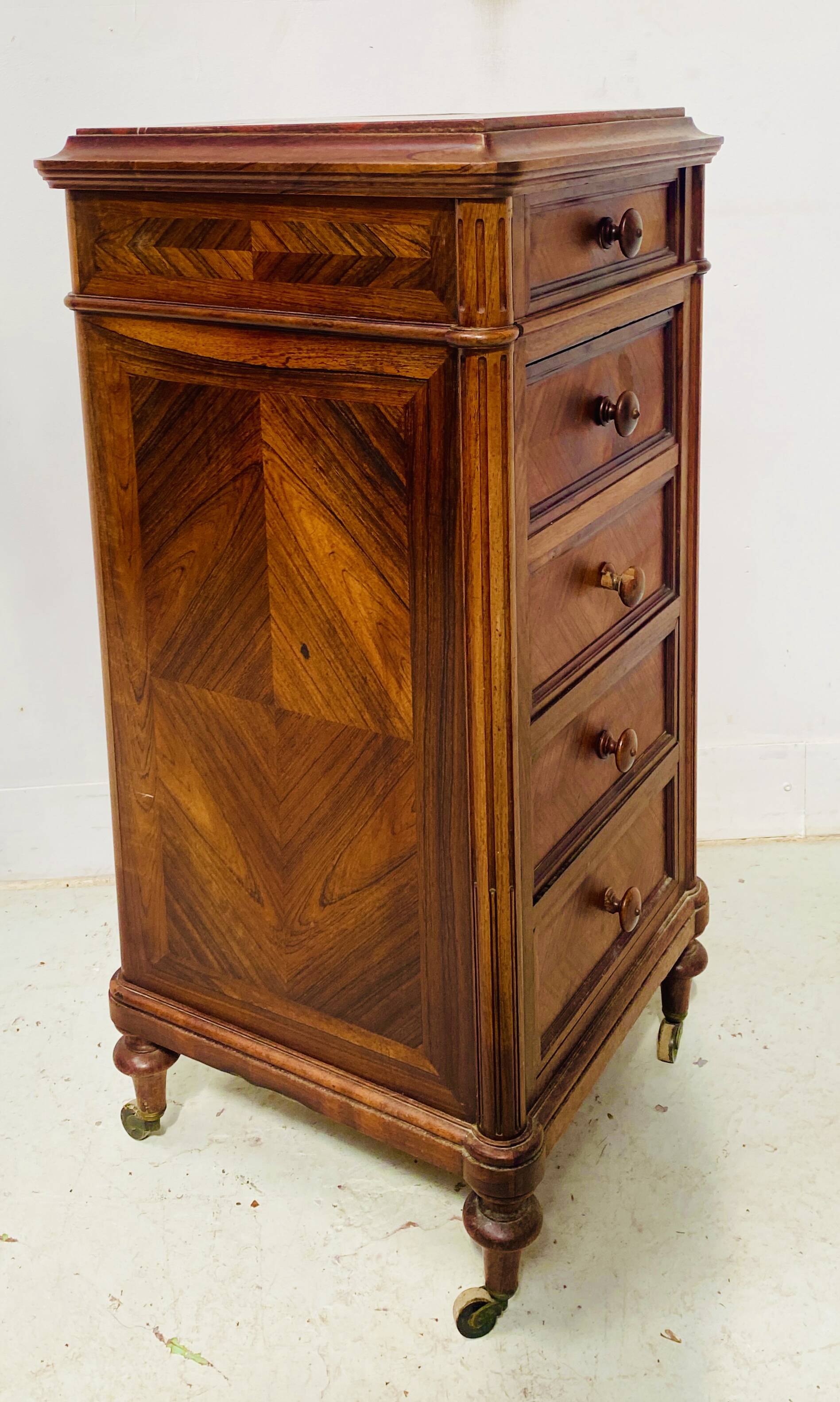 Napoleon III rosewood bedside table, 19th century