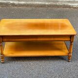Vintage solid wood coffee table with 2 drawers 1960