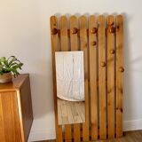 cloakroom coat rack mirror in blond pine 70s-80s