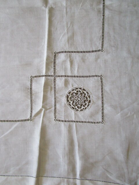 Old embroidered tablecloth - monogrammed: 245x190cm