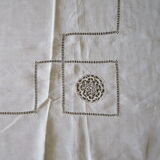 Old embroidered tablecloth - monogrammed: 245x190cm
