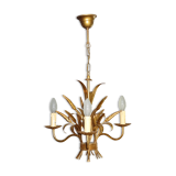 Lustre trois lumières au décor d'épis de blé et feuillage