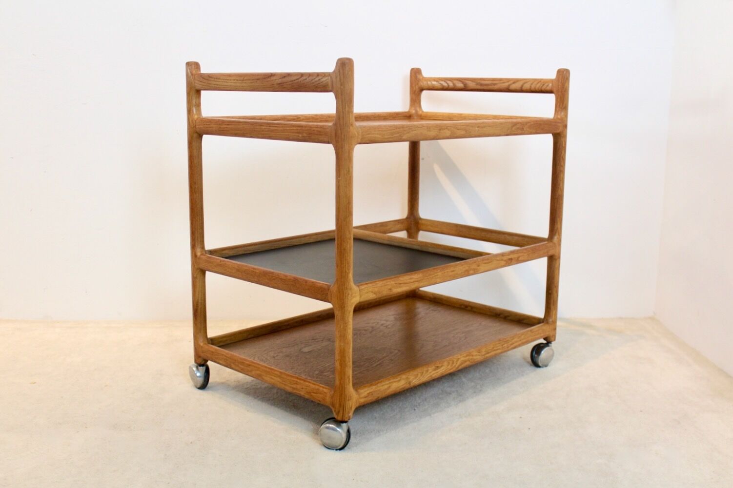 Oak bar trolley by Johannes Andersen for CFC Silkeborg Denmark