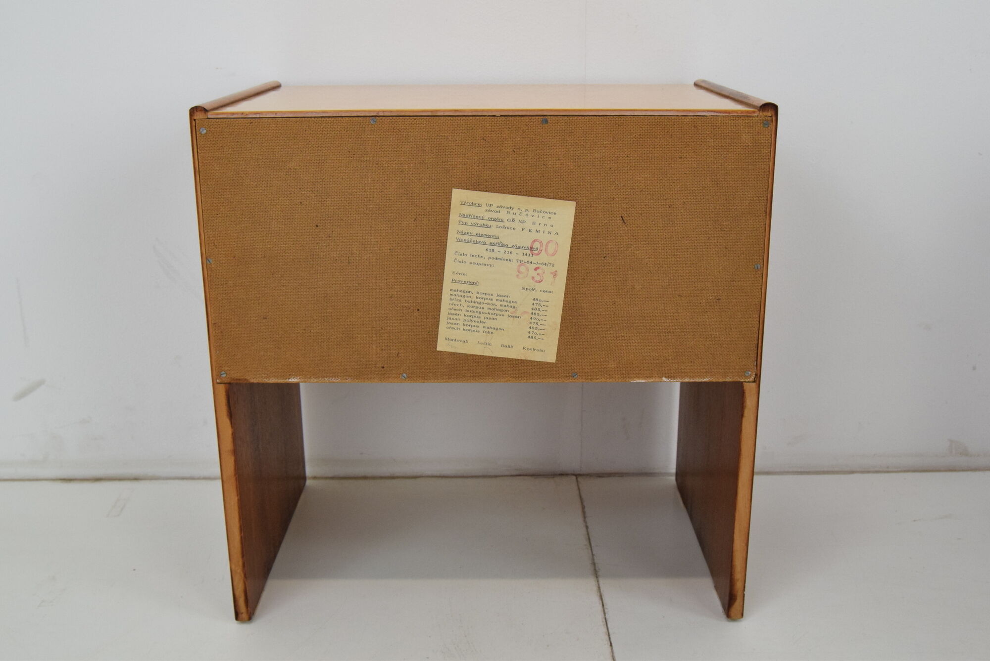 Pair of mid-century Bedside Tables,Bucovice,1970