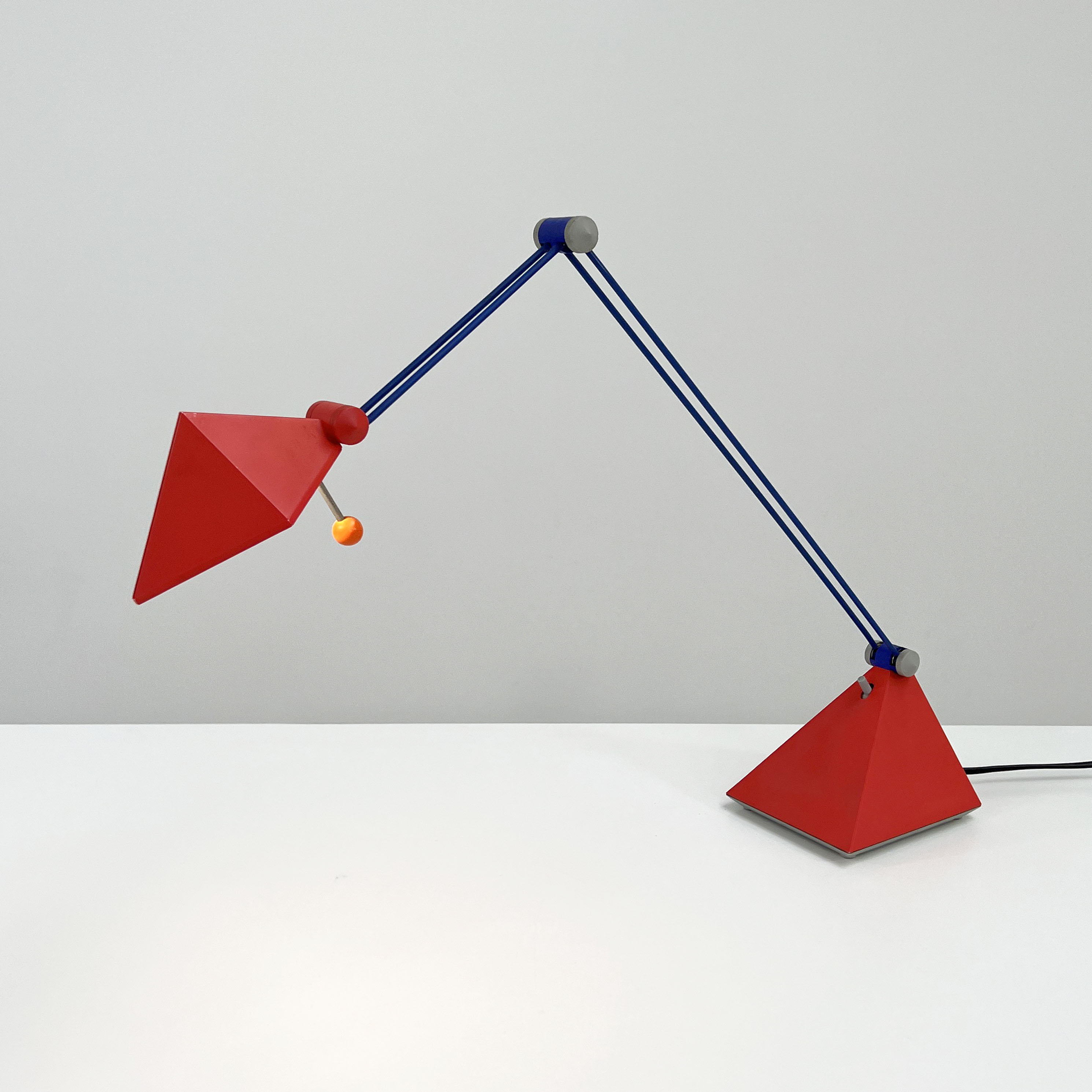Red desk lamp by lungean & pellmann for brilliant leuchten germany, 1980