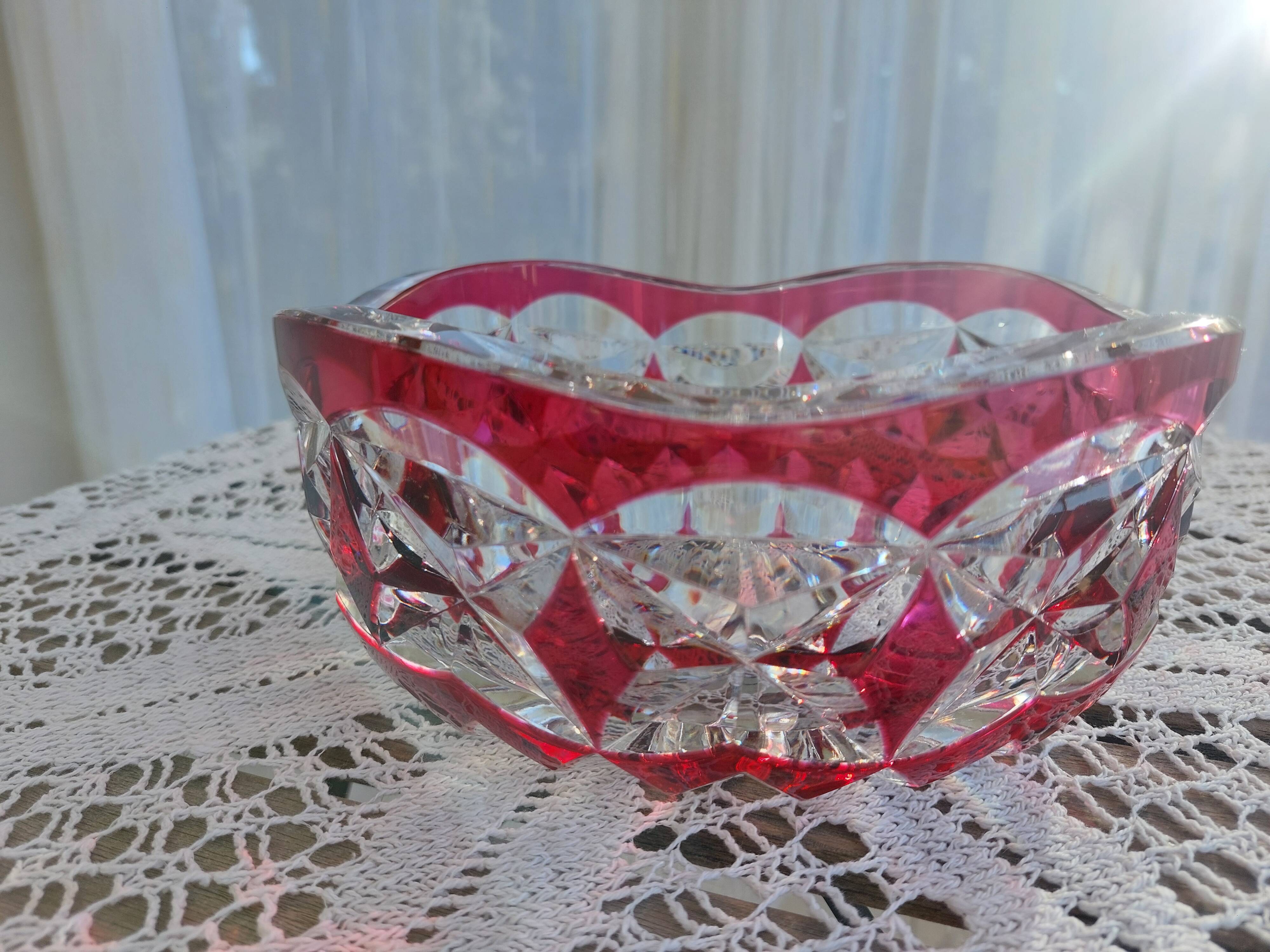 Val Saint Lambert Cup – Double red crystal – Signed