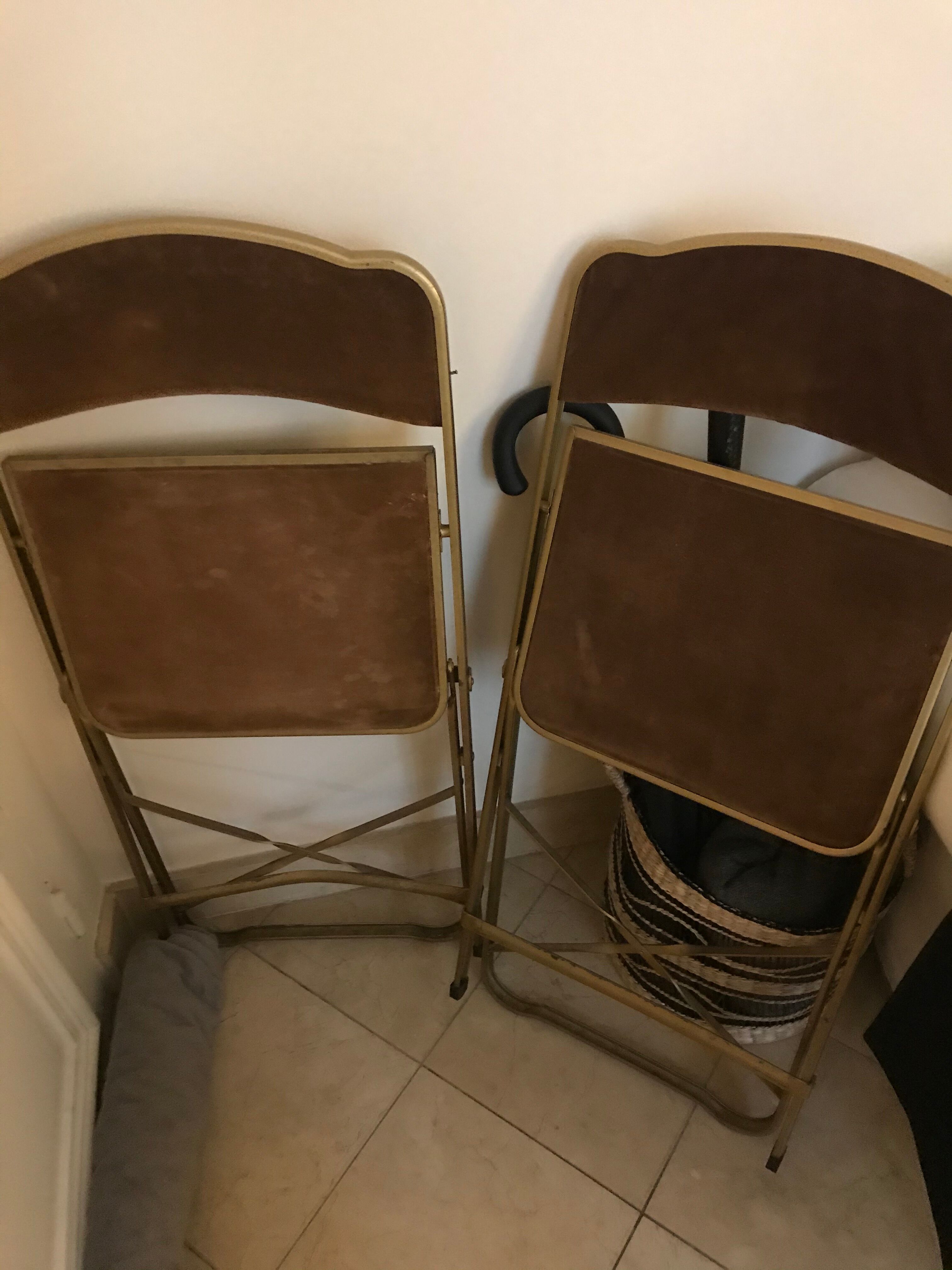 Velvet folding chairs