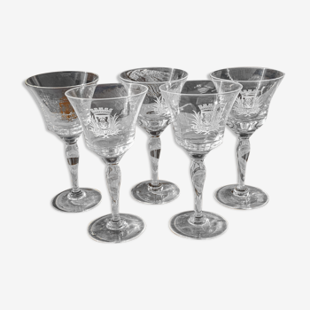 Old Vouvray glasses service of four and one offered