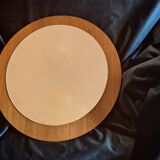 Teak circular bevelled wall mirror, Denmark 1960s