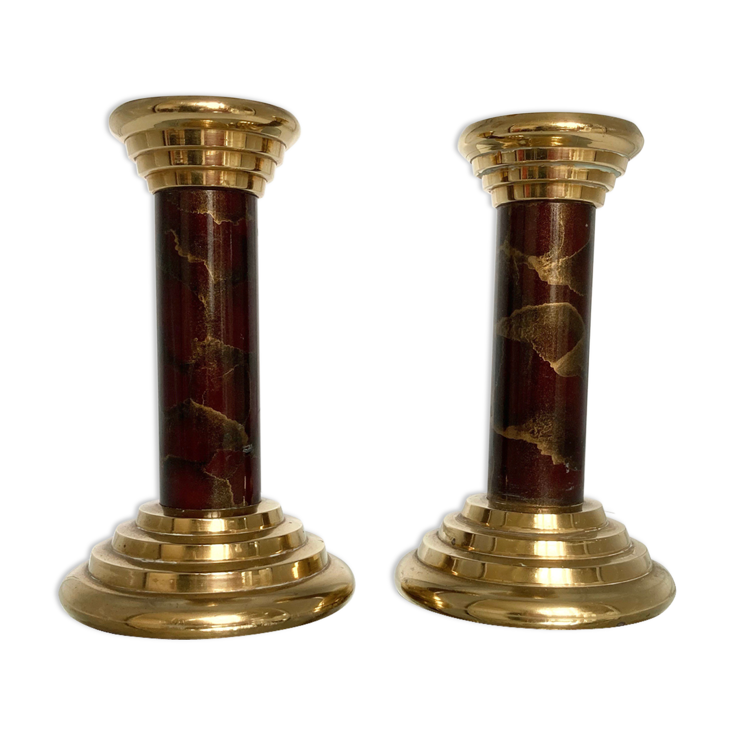 Pair of brass candlesticks