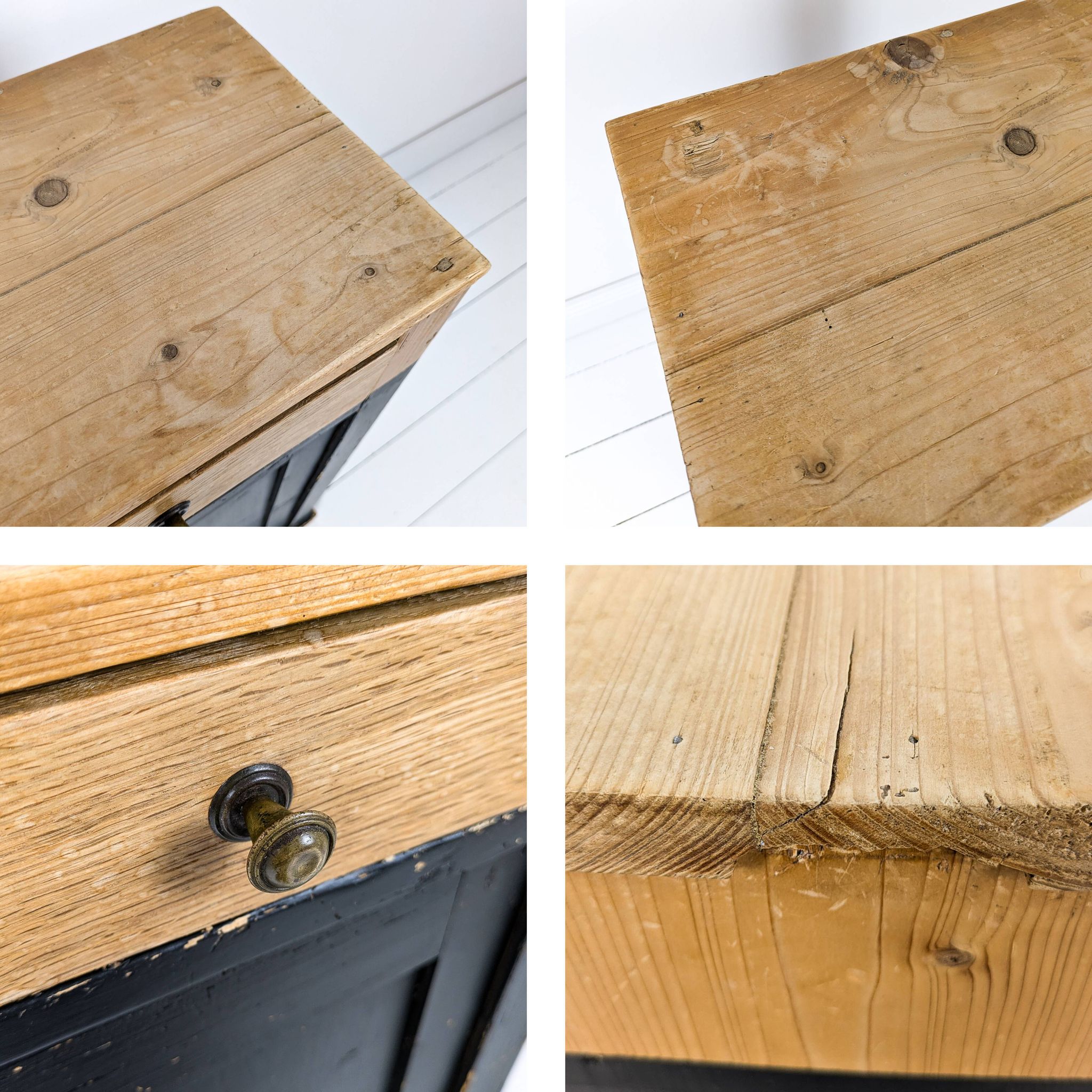 Table de chevet vintage en bois Porte Vieux bois massif Rétro Mid Century Table de chevet Commode Ch