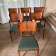 6 beech and teak chairs - Denmark 1940s