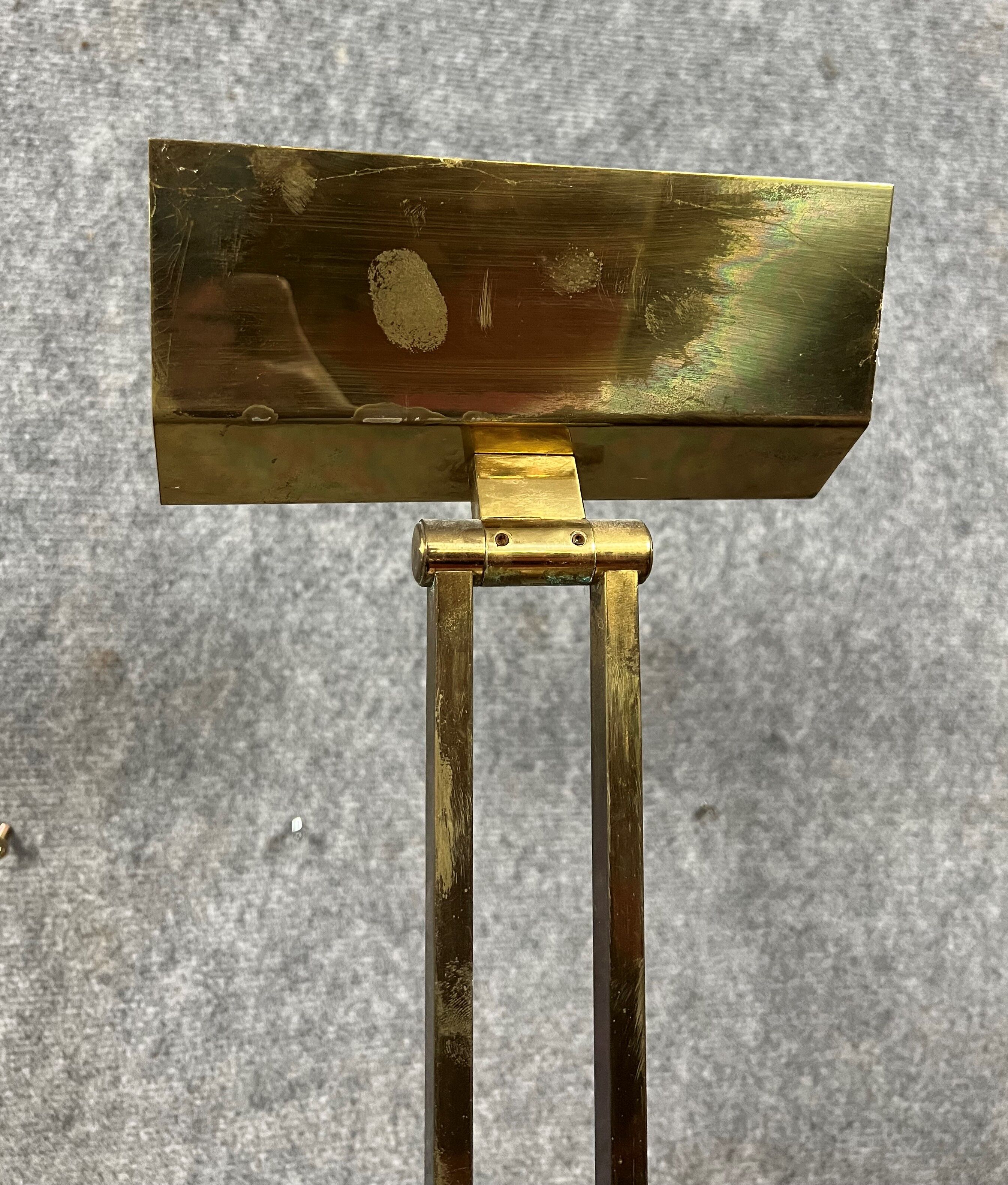 Vintage 60's floor lamp in gilded brass with swivel head