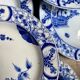 6 deep plates Creil & Montereau in blue ironstone, "Japan" service.