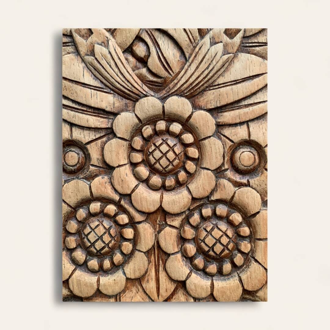 Parisian Art Deco style wardrobe in solid raw oak, 1950