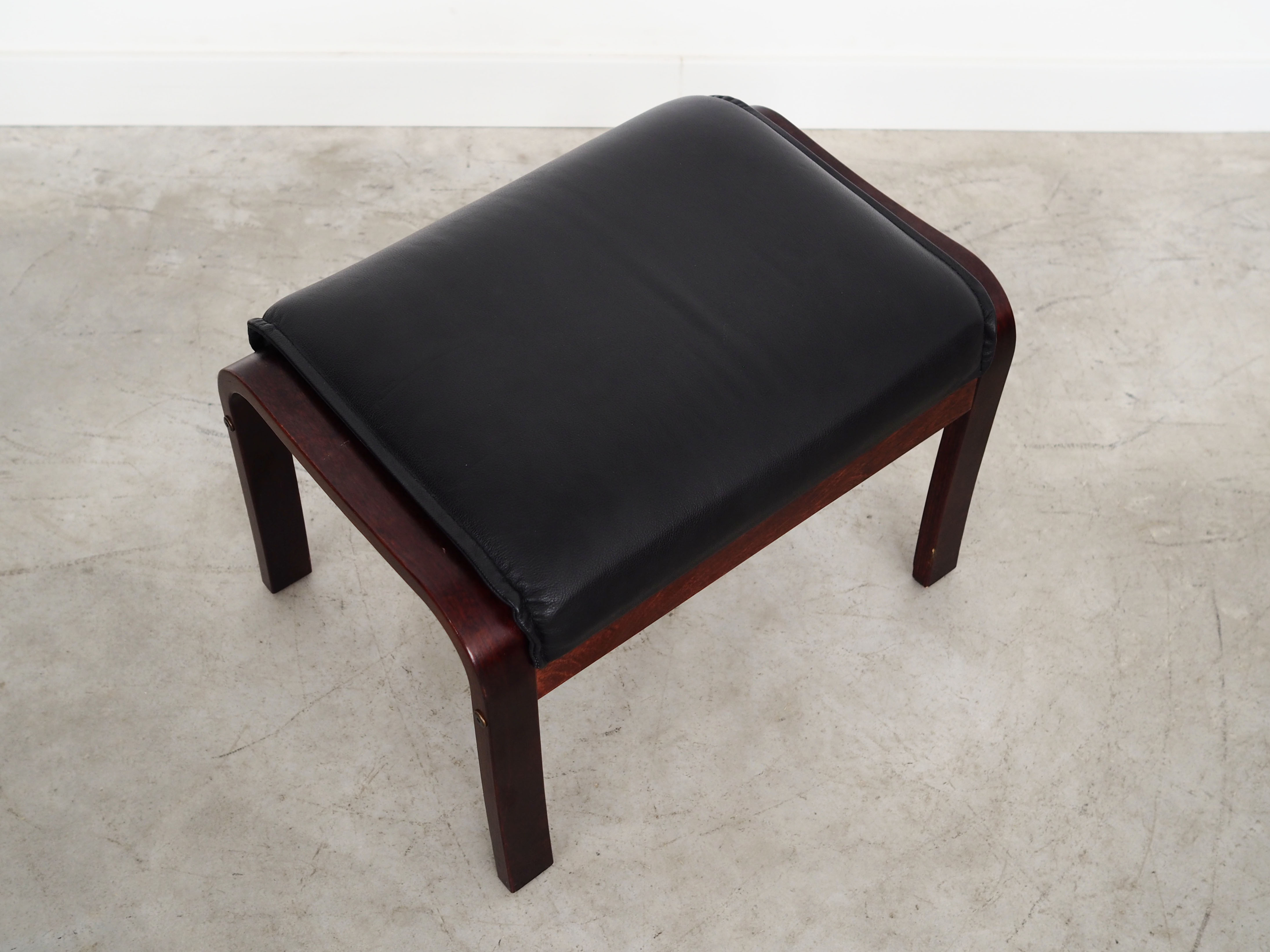 Leather footrest, Danish design, 1960s, production: Denmark