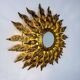 Sunburst wall mirror light – gilt metal, France 1960s