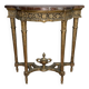 Louis XVI style demi-lune console – carved wood and marble top