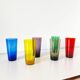 Lot de 6 verres colorés en verre soufflé 1960