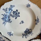 Deep ironstone plates, Saxony pattern