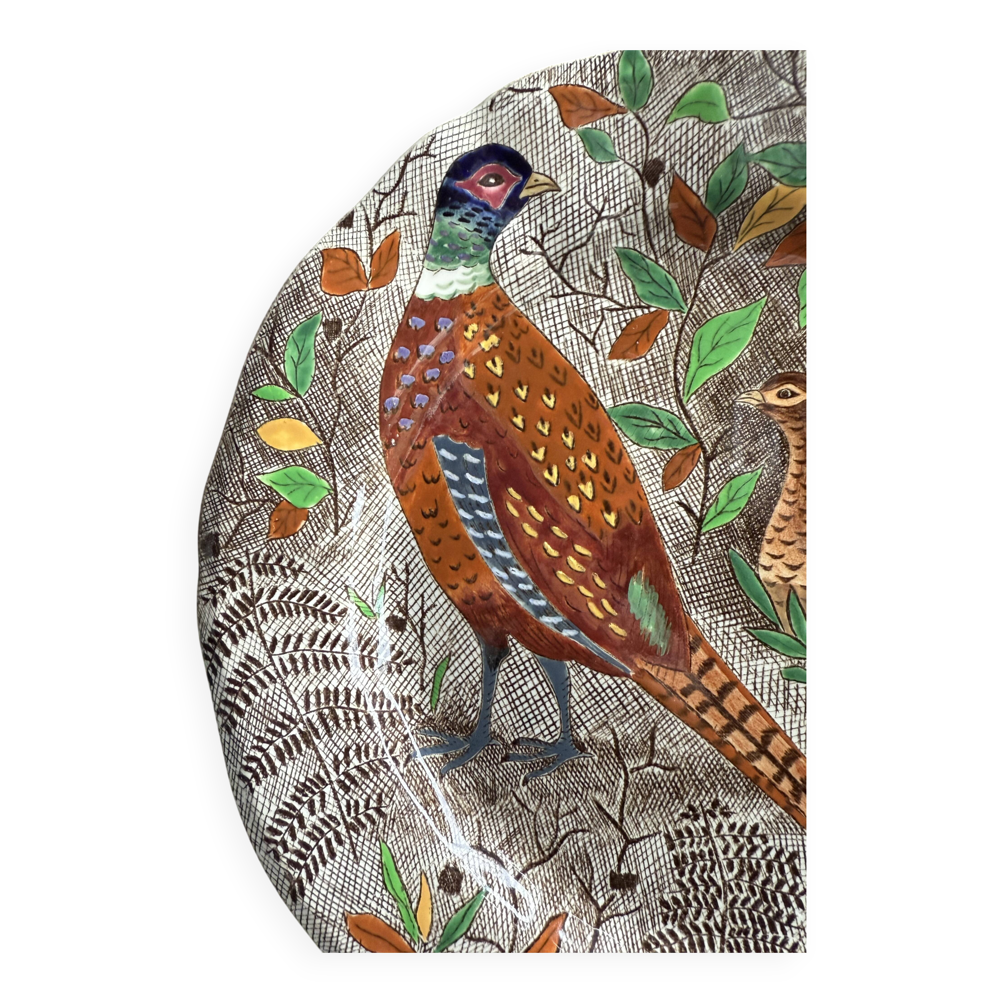 Pheasant flat plate - Gien - Rambouillet decor