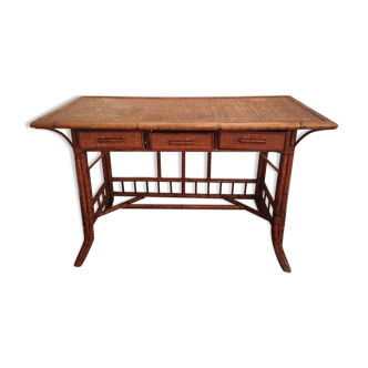 Bureau en rotin et bambou
