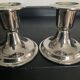Pair of vintage silver metal candle holders