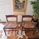 Mid Century French Rustic Teak & Rush Dining Chairs (x6)