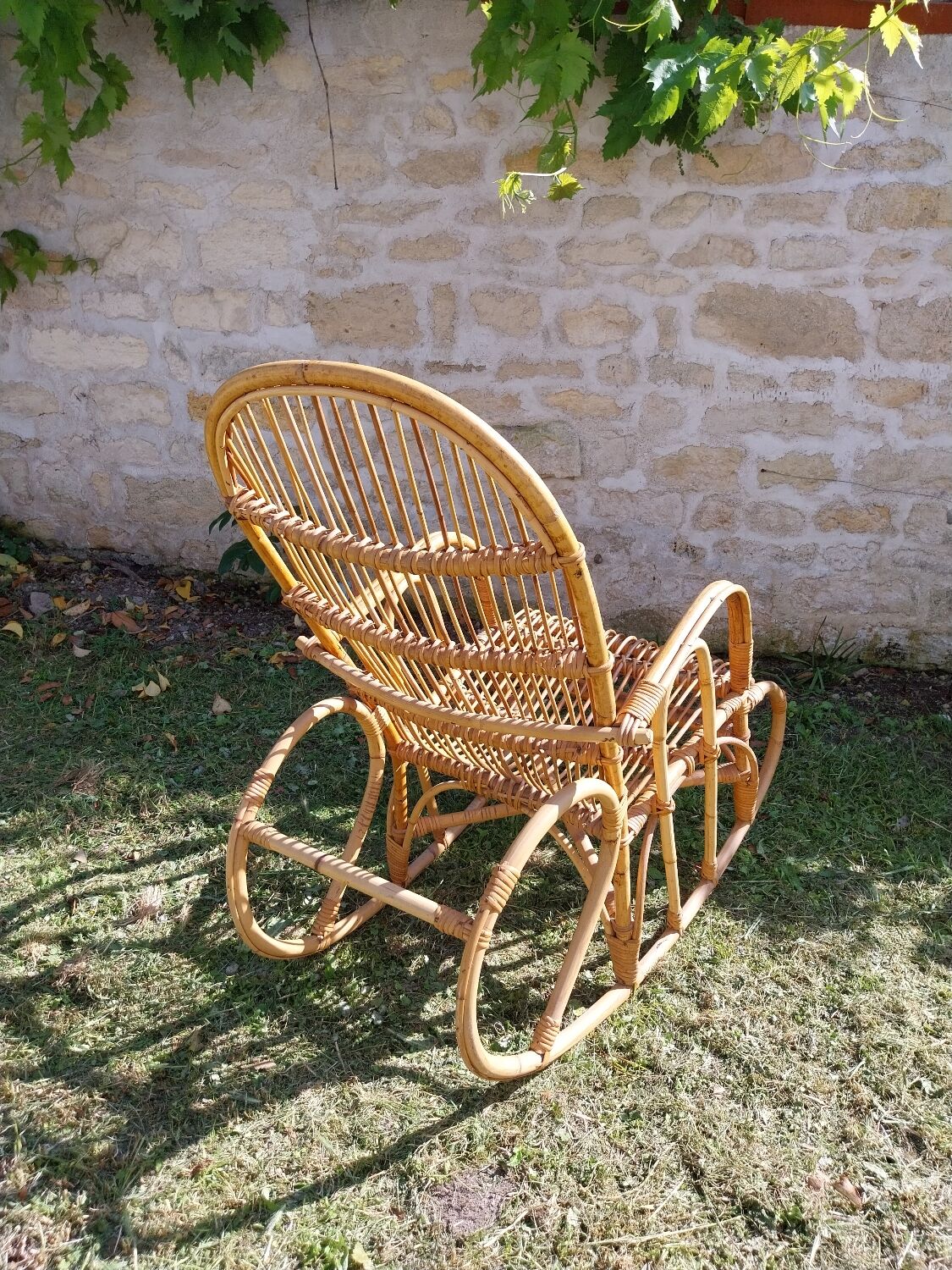 Rattan rocking chair 60s