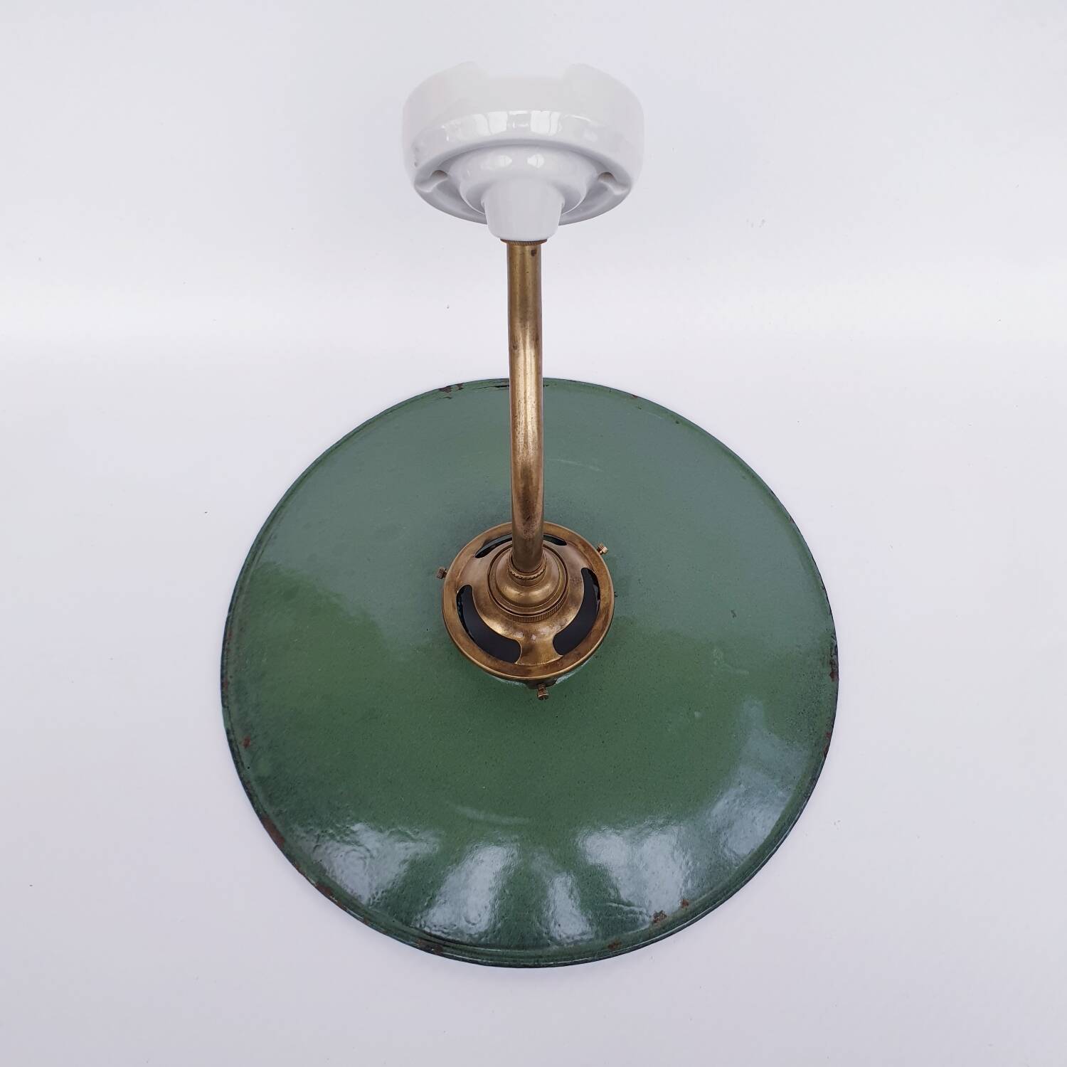 Swan neck and enamelled sheet metal wall light