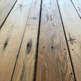 Large raw wood dining table