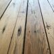 Large raw wood dining table