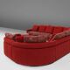 Modular Sofa in Red and Patterned Upholstery by Roche Bobois, France 1980s