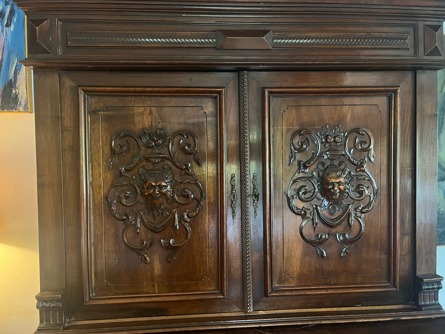 Two-body walnut buffet renaissance