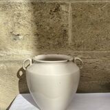 Enamelled terracotta pot