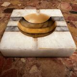 Art Deco ashtray/trinket tray in tricolor marble