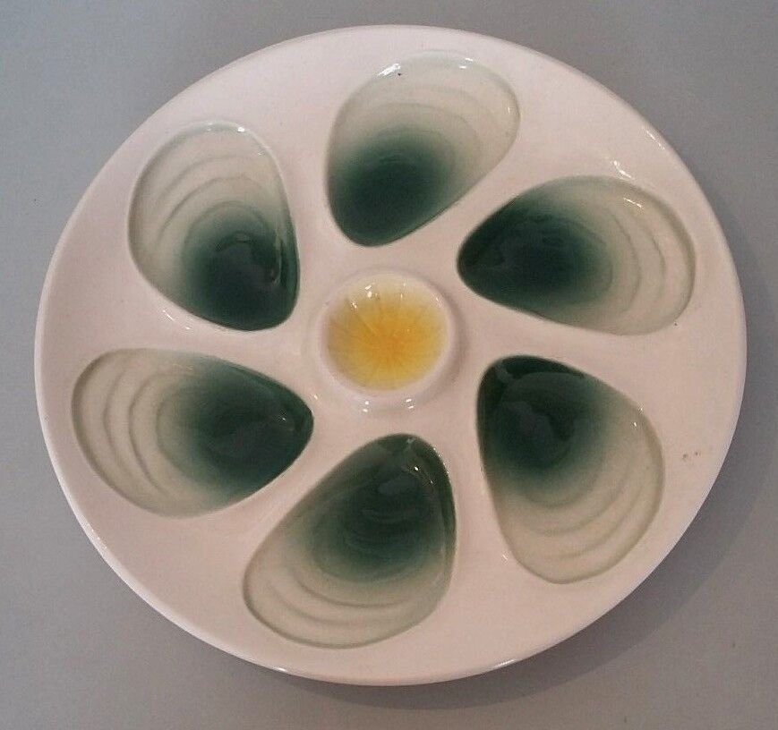 Assiette à huîtres en faïence Salins