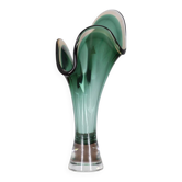 Vase Sommerso en verre de Murano vert par V.A.C. Cimarosti & Pinzan, années 1960