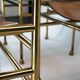Set of 4 Brass and Leather Chairs by Luciano Frigerio, Italy, 1970s
