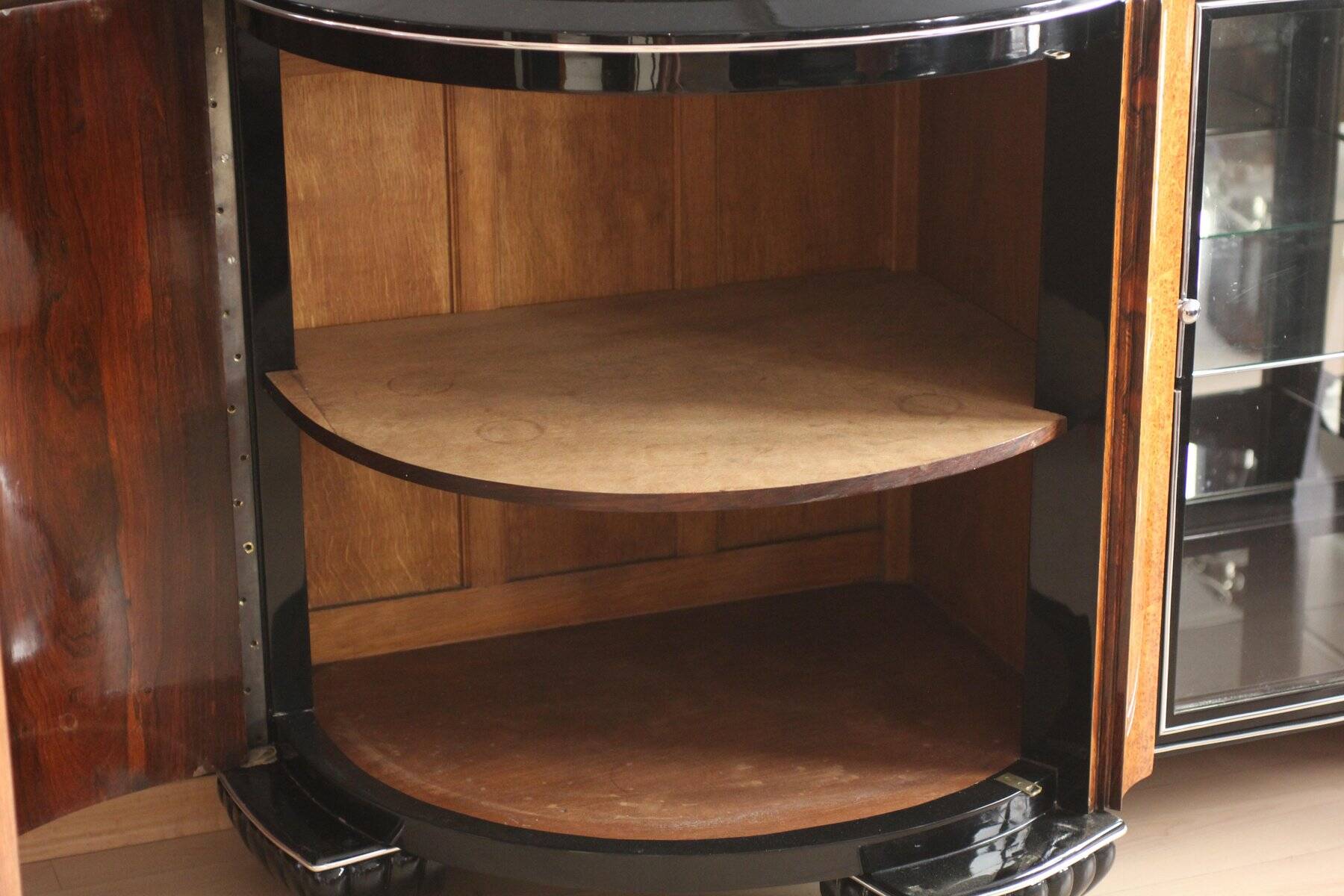 Large Art Deco Sideboard in Amboyna Root and Rosewood, Paris, 1925