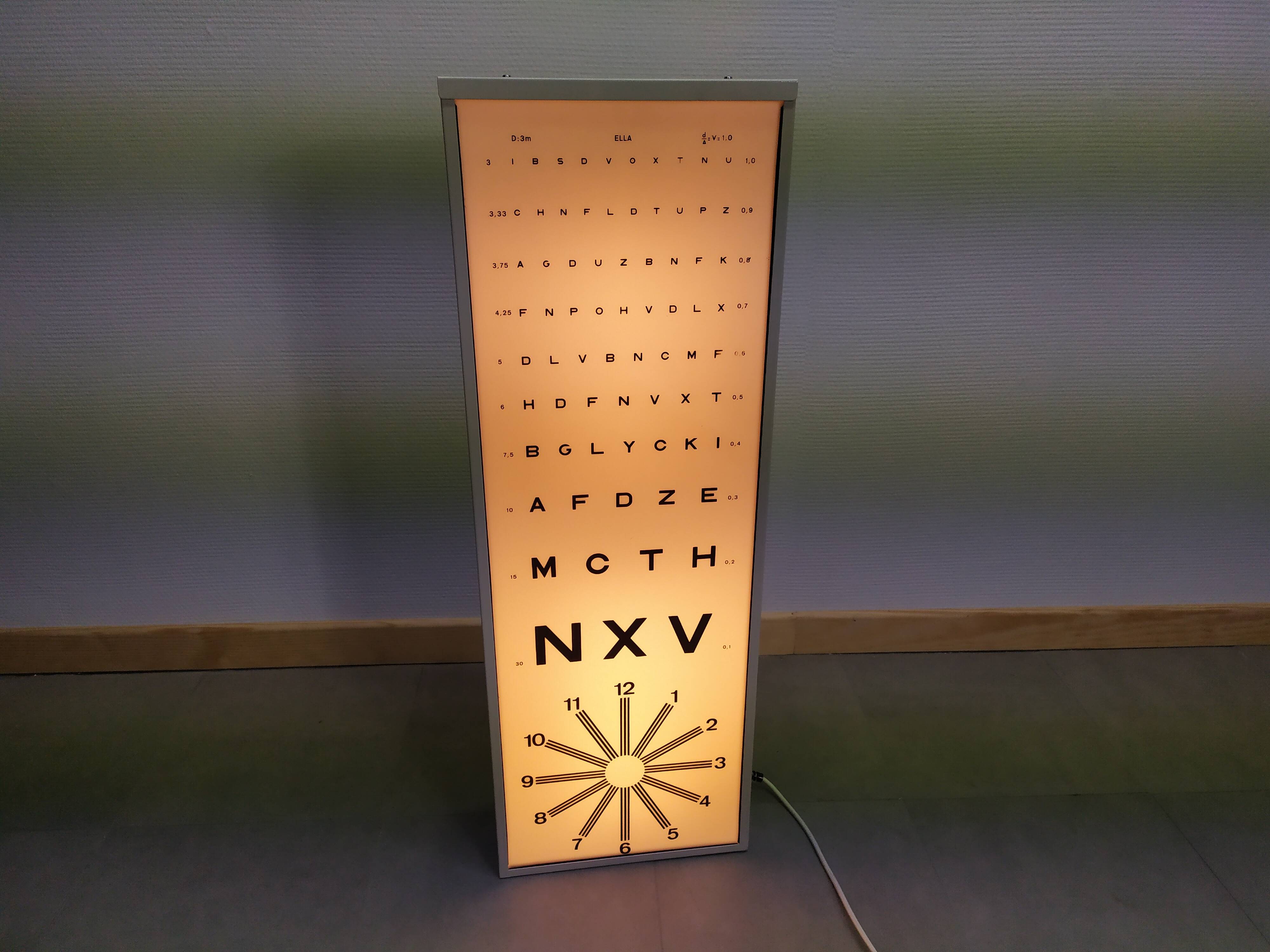 Vintage visual acuity scale