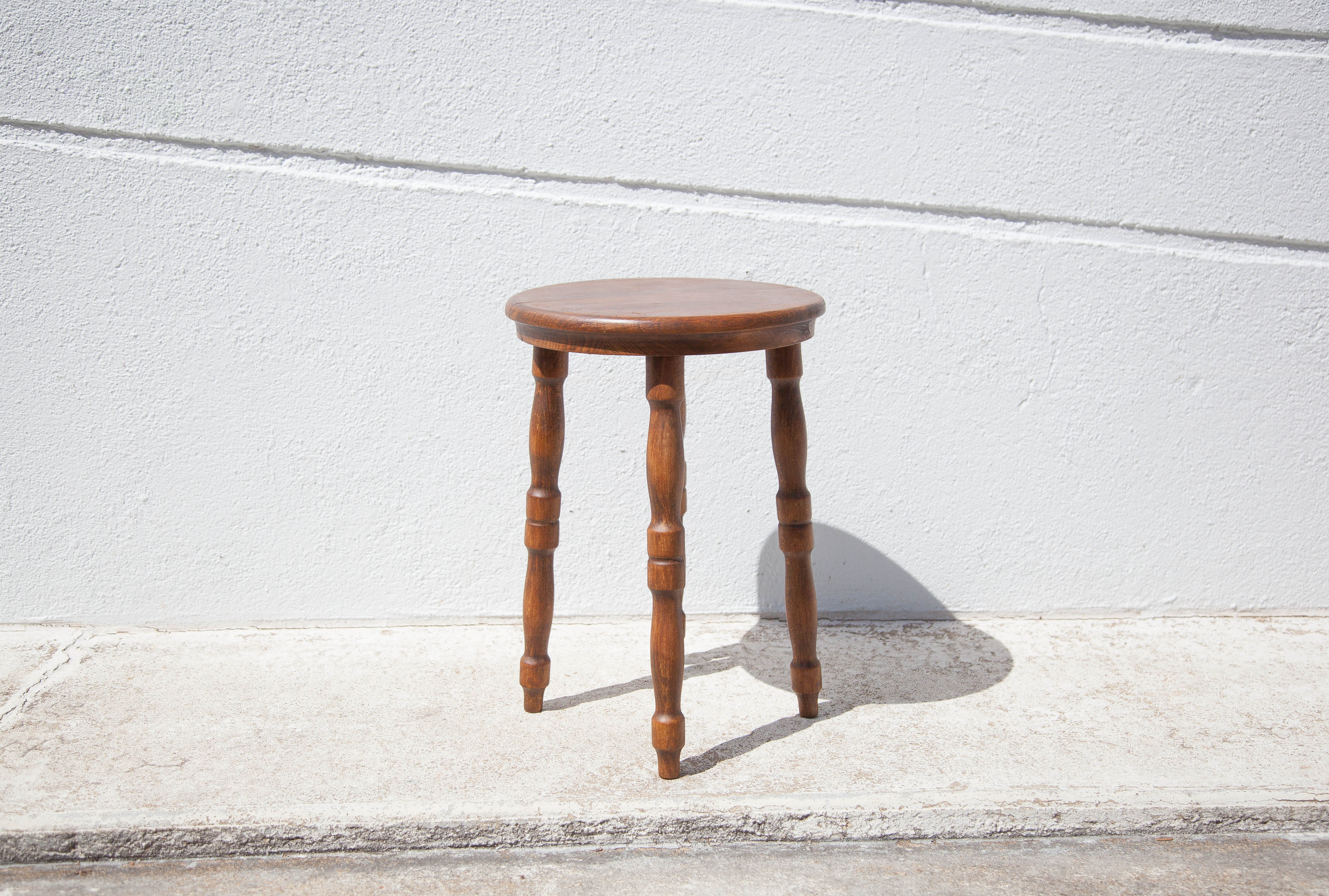 Vintage stool, wooden stool, side stool, plant holder