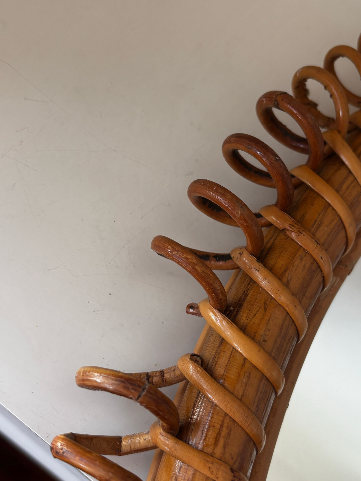 Miroir rond en rotin Franco Albini