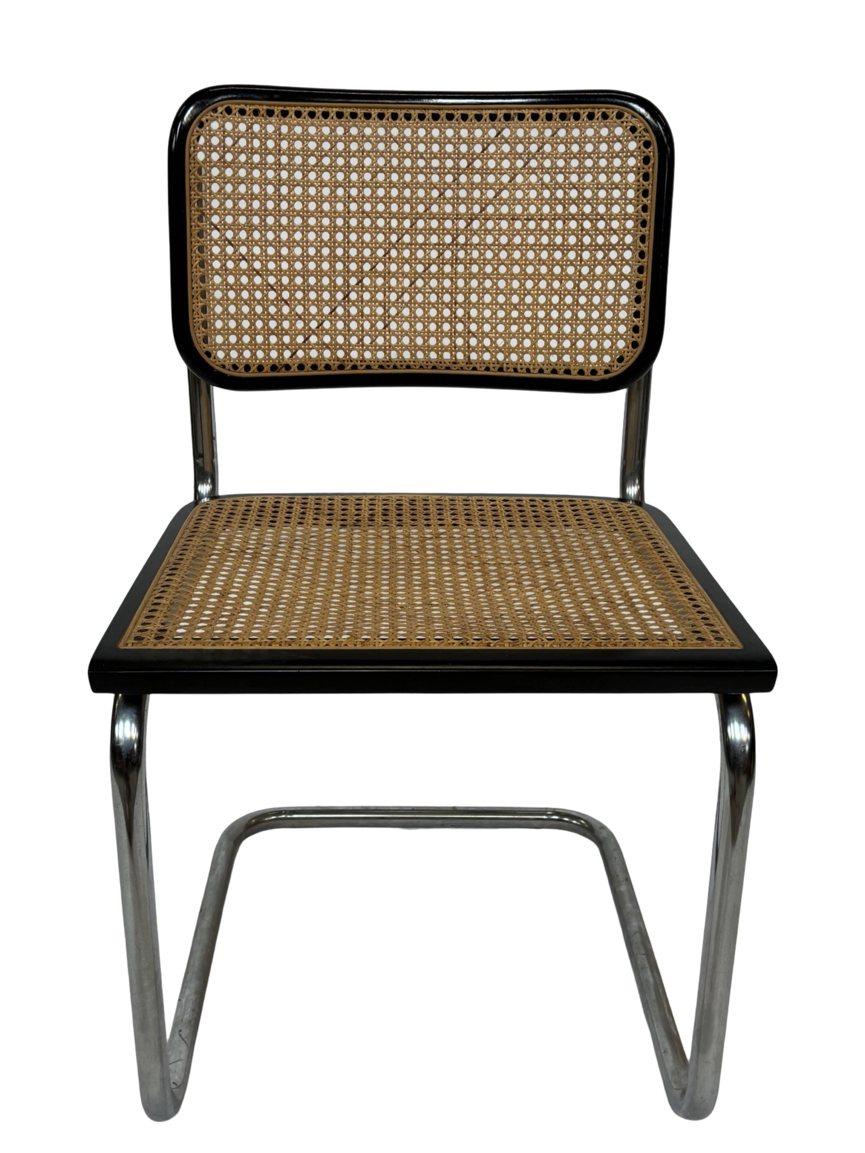 Cesca chair b32 model in chrome and black by Marcel Breuer