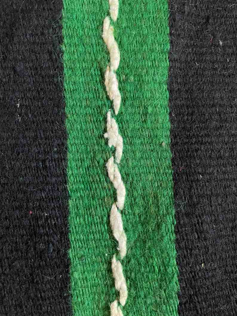 Romanian vintage carpet with stripes, made by hand in wool