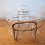 Vintage Bodum glass and rattan vegetable