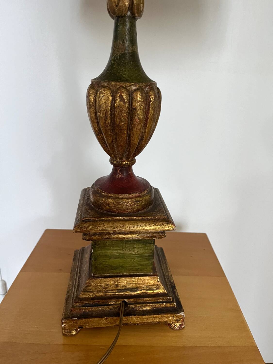 Old wooden foot lamp